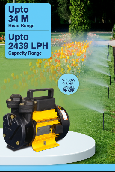 Self-priming Pump, Kirloskar V-FLOW, 0.5 HP, Single Phase, 240V, 25mm x 25mm