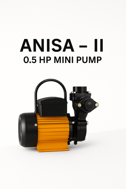 Self-priming Pump, Kirloskar ANISA-II, 0.5 HP, Single Phase, 260 Volts, 25mm x 25mm