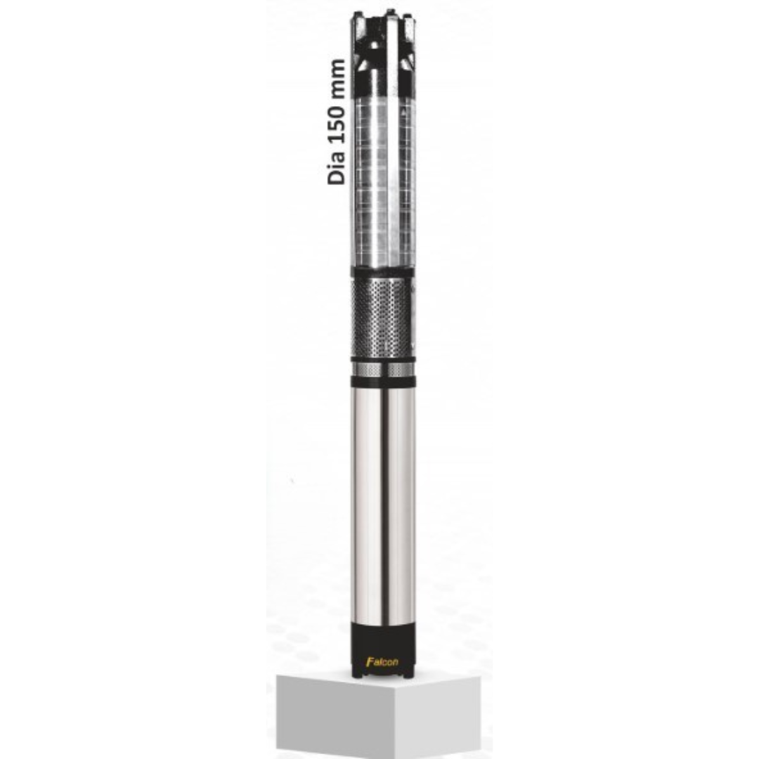 Borewell Submersible Pump, Falcon V6 3-PC 10x10, 10 HP, Three Phase, 415 Volts, Size 150 mm