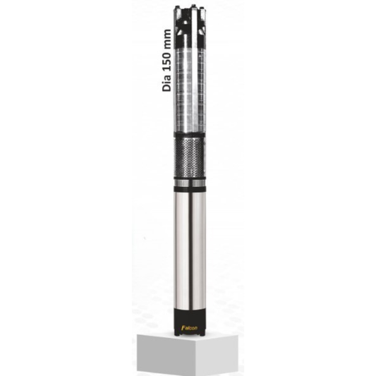 Borewell Submersible Pump, Falcon V6 3-PC 10x10, 10 HP, Three Phase, 415 Volts, Size 150 mm