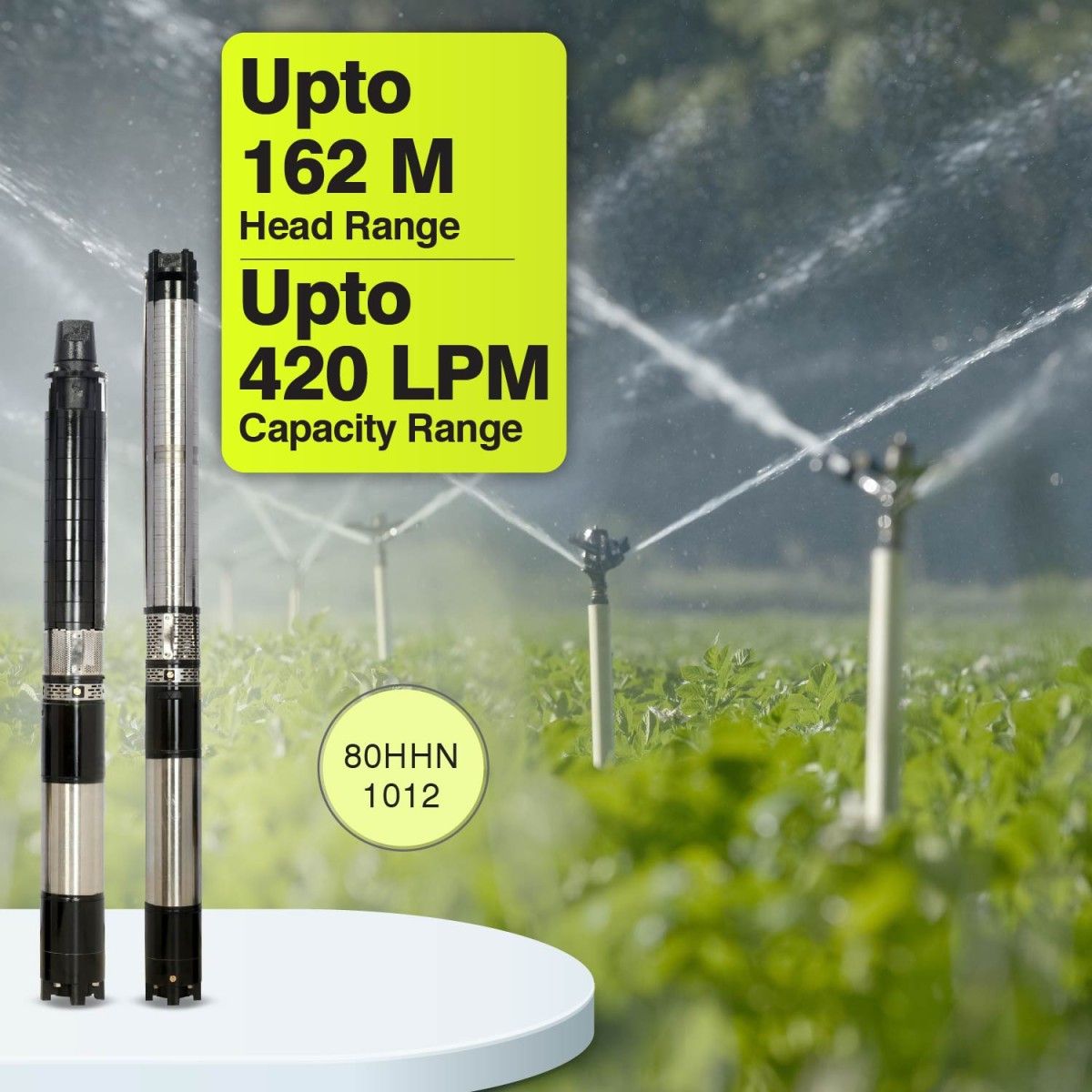 Borewell Submersible Pump, 80HHN-1012, 10 HP, Three Phase, 415 Volts, Size 50mm