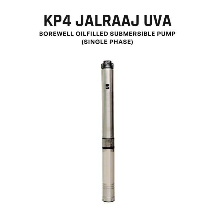 Borewell Submersible Pump, KP4 JALRAAJ UVA 30-2025, 2 HP, Single Phase, 220 Volts, Size 32mm with control panel