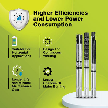 Borewell Submersible Pump, KU6i HHN 300-0505, 5 HP, Three Phase, 415 Volts, Size 65mm
